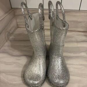 Western Chief Glittery Silver Kids Boots